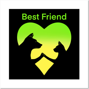 Dog and cat best friend love Posters and Art